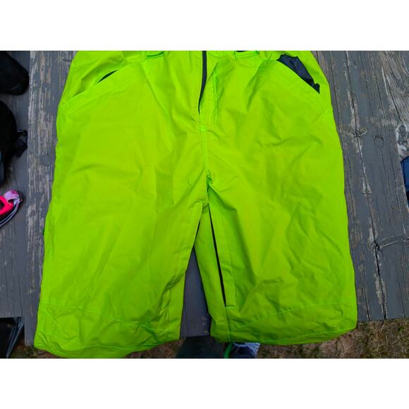 EleTop Insulated Bib Snow Pants | High-Vis Neon Green | Size Medium - Picture 4 of 6